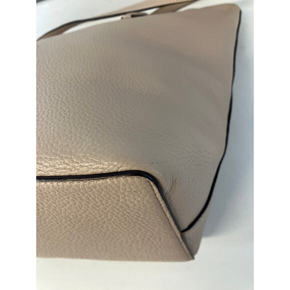 KATE SPADE NUDE, BONE COLOR PEBBLED LEATHER SHOULDER BAG - Picture 10 of 16